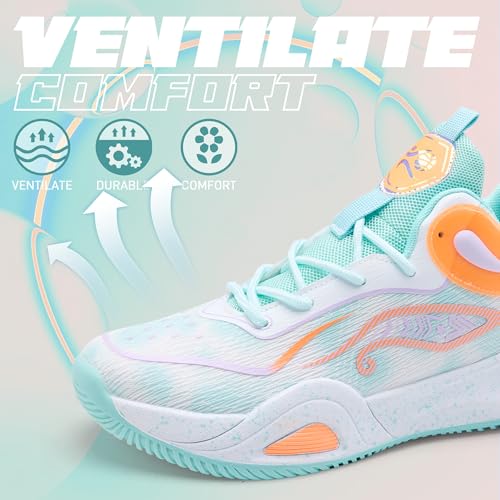 Image of Men's Basketball Shoes Fashionable Breathable Anti Slip Sports Shoes Outdoor Running Fitness Training Shoes