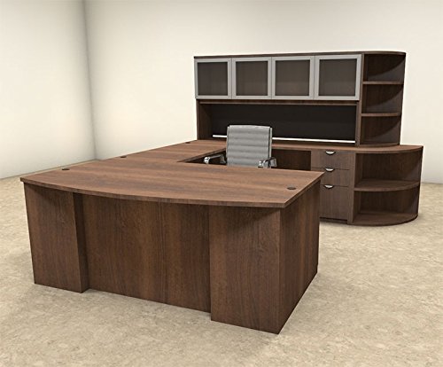 6pc U Shape Modern Contemporary Executive Office Desk Set OF-CON-U44