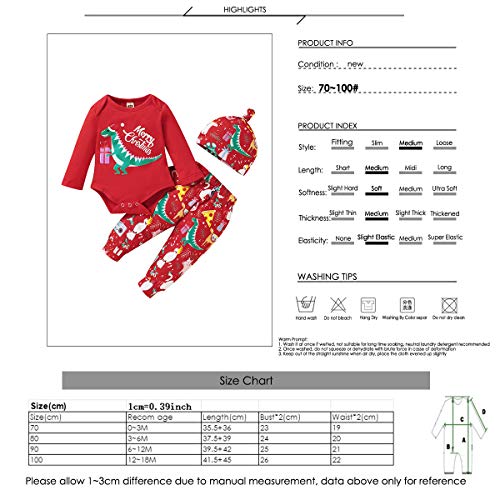 DaMohony 3 Stks/set Baby Peuter Kerst Outfits Romper + Broek + Hoed Kleding Set - Afbeelding 8