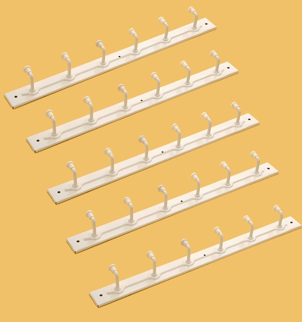 iSTAR Iron 6 Pin Cloth Hanger Wall Mounted Door Mounted Bathroom Cloth Hanger,Coth Wall Hook,Door Hooks Rail For Hanging Keys,Clothes,Towel Hanger,Ivory (B0B5H654L2) Amazon Price History, Amazon Price Tracker