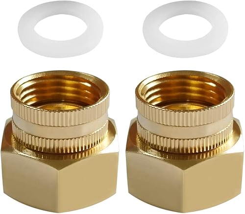 Uenede 2 piezas de latón reductor de manguera de jardín conector giratorio de 34 pulgadas GHT a 34 pulgadas NPT roscado doble hembra reductor