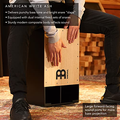 Meinl Percussion Subwoofer Cajon/Trommel inkl. Snareteppich mit extrem tiefen Bass - Trommelkiste (Drumbox) für Kinder/Erwachsene - Kein Cajon Bausatz - American White Ash Frontplatte (SUBCAJ1AWA) - Image 4