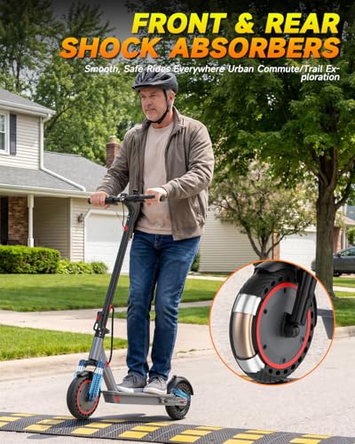 Image of VOLPAM Electric Scooter with Dual Suspensions, 19 /22MPH, 350W /500W /800WMotor, 60 /40 /31 /23Miles Long Range, Dual Braking, Max Load 264 lbs