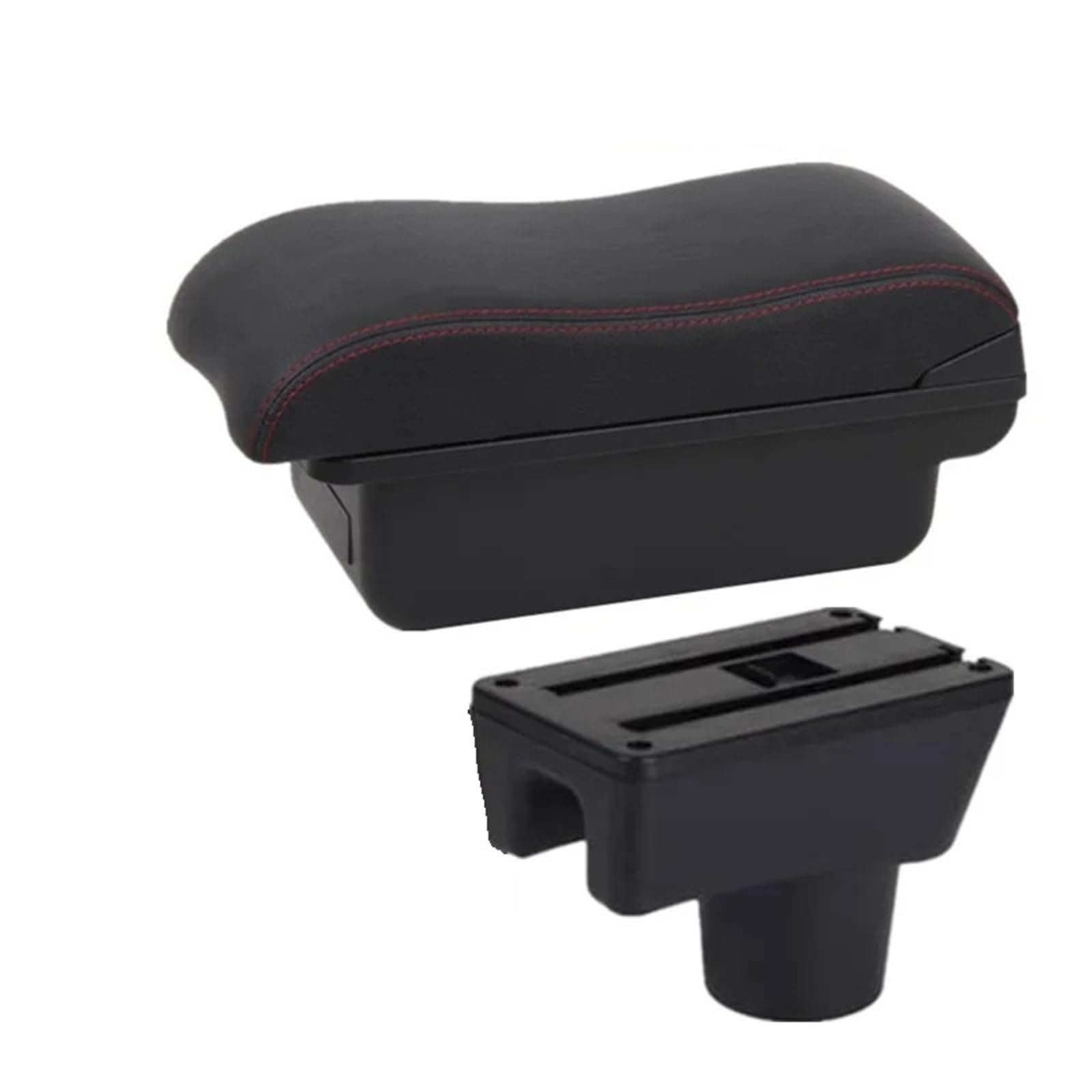 Hguvsjd Armrest Box For Mitsubishi For Attrage For Mirage For Space For Star Armrest Storage Box Retrofit Accessories Car Armrests(A Black red NO USB)