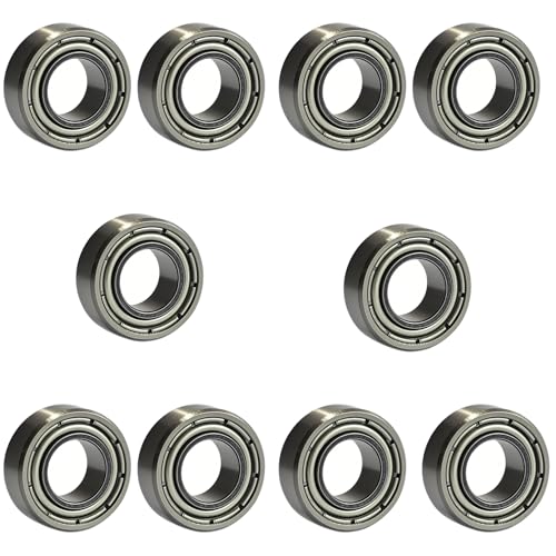 Image of 10 PCS R188ZZ Deep Groove Ball Bearings - 1 /4 Inch x 1 /2 Inch x 3 /16 Inch - Both Sides Metal Shielded Chrome Steel Bearings for Small Mechanical Equipment (R188-ZZ)