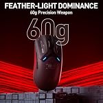 INPHIC IN10P Wireless Gaming Mouse, Tri-Mode 2.4G/ USB-C Wired/Bluetooth PC Gaming Mouse, 60g Superlight, 26K DPI, PAW3395 Optical Sensor, 8 kHz Polling Rate, Fully Programmable, Black