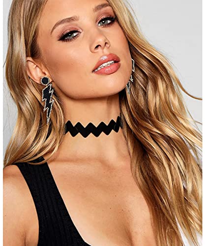 Beaded Lightning Earrings for Women Statement Lightning Bolt Dangle Earrings Sparkling Rhinestone Bead Drop Earrings Holiday Party Gifts4