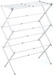 Powermaid Varal de chão retrátil branco Suporte de até 10kg com base antiderrapante - Branco