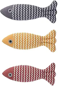 Pets Empire Catnip Fish Cat Toy Interactive Soft Plush Pillow Chew Bite Kick Supplies for Indoor Kitten (Blue)