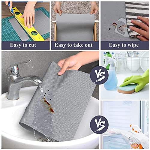 ElastPro Food Grade Washable Anti Slip Mat/Sheet for Fridge, Shelf Liner, Table, Kitchen Drawer mat (Diamond Grey, 5 Meter)