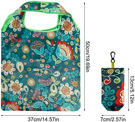 QINREN 4pcs Reusable Shopping Bags, Foldable Shopping Bags Washable Grocery Bags Foldable in a Pouch Eco Tote Shopping Bag Groceries Tote Bags for Daily Shopping Loading