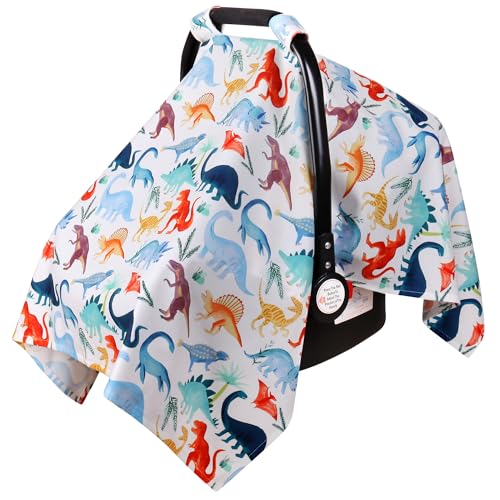 Image of Metplus Baby Car Seat Cover - 100% Polyester Carseat Canopy with Fleece Outer Layer, Comfortable Infant Car Seat Cover for Baby and Infant, Light Reduction, Windproof, Durable