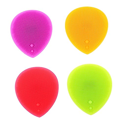 Beatifufu 4pcs Silicone Face Brush Set Facial Exfoliator Cleansing Tool for Deep Cleaning