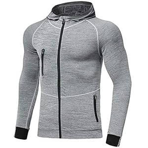 MakingDa Mens Hoodies Zip Up Running Jacket Hooded Breathable Tracksuit Top Lightweight Sweatshirt Comfy Gym Clothes for Jogging Work Out