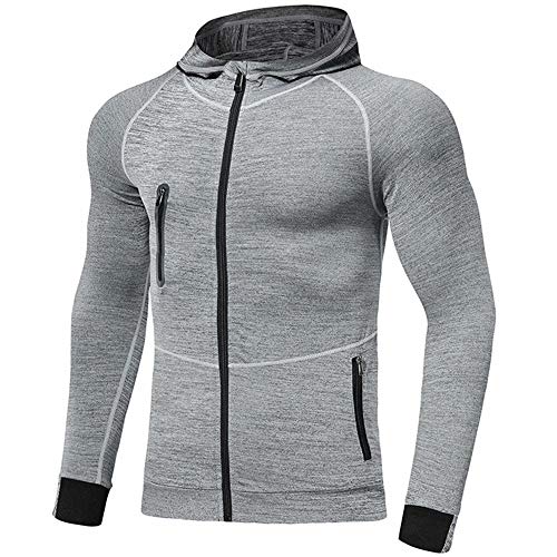 MakingDa Mens Hoodies Zip Up Running Jacket Hooded Breathable Tracksuit Top Lightweight Sweatshirt Comfy Gym Clothes for Jogging Work Out