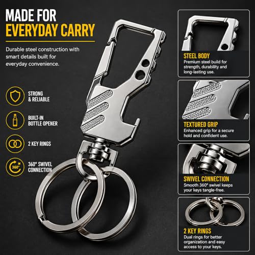 Image of Storite Metal Keychain for Men & Women | Premium Decorative Key Ring | Stylish Key Holder for Car, Bike, Home & Office Keys