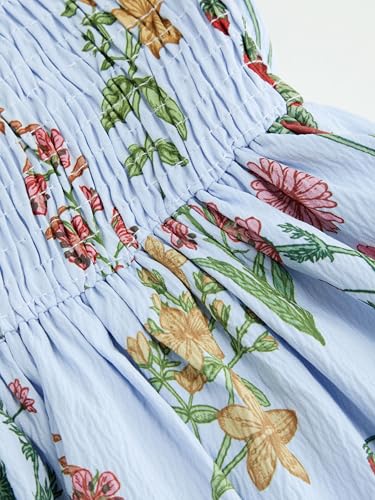 Image of CIDER Floral Dress for Women Summer Mini Sundresses Spaghetti Strap Cute Vacation Dresses Boho Casual Outfits