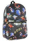 Sonic the Hedgehog Sega Pixel Retro Allover Print Travel Laptop Backpack