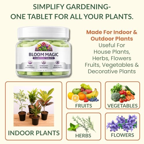 Image of Bloom Magic - Flower Booster Micro Nutrient Tablets | Enhances Flowering & Plant Growth | Plant Food Tablet | Mess-Free Nutri Tablet for All Plants | Indoor & Outdoor Use (25 Tablets)