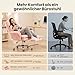 HOMRELEXA Bürostuhl Chefsessel Ergonomisch, Gaming Stuhl mit Fußstütze & 135° Verstellbarer Rückenlehne, Drehstuhl mit klappbaren Armlehnen, Hochlehner aus Teddy-Fleece Stoff – Beige