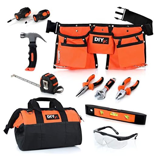 My First Tool Set by DIYjr – Real Tool Set for Kids Steel Forged Tools for Children Kids Toolbelt Child-Sized Tools Tool Bag for Kids Real Tools for Boys Tool Kit for Girls Tools for Small Hands