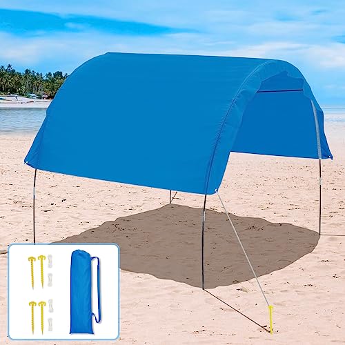 BondFree Beach Shade Canopy,Sun Shade Beach Tent with UPF 50+ UV Protection,Beach Canopy 9FT,Outdoor Shade with Carry Bag for Camping, Backyard, Picnics,Navy Blue