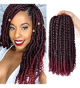8 Packs Pre-twisted Passion Twist Hair 14 Inch Passion Twist Crochet Hair Ombre Burgundy Pre Loop...