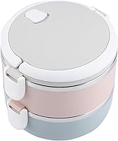 Vista 3 de Fiambrera + Fiambrera térmica portátil de acero inoxidable Contenedor de alimentos (2 capas)