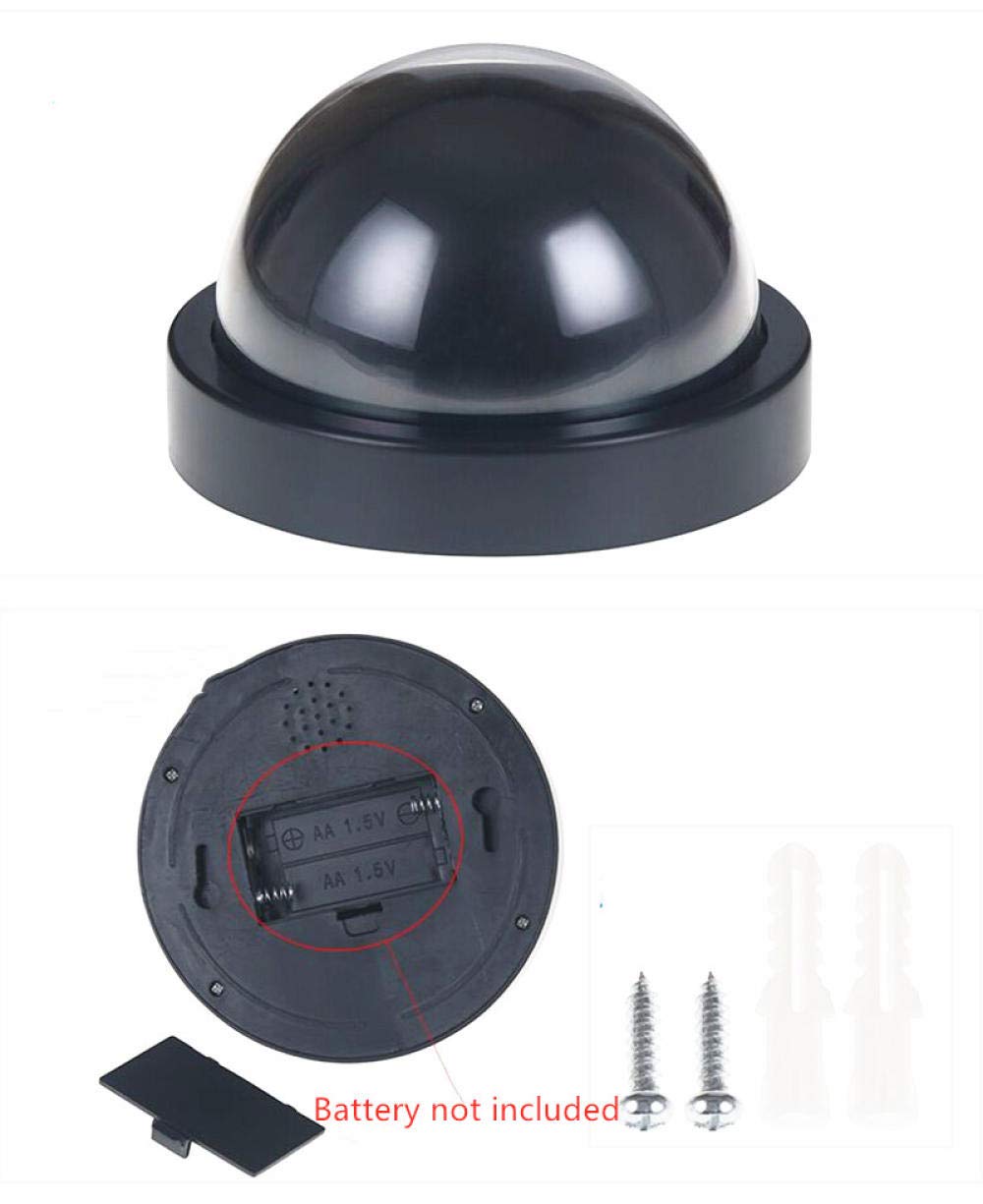 Caméras De Surveillance Sécurité Caméra De Surveillance Virtuelle, Caméra De Sécurité Factice Hémisphérique en Plastique avec LED Rouges Clignotantes