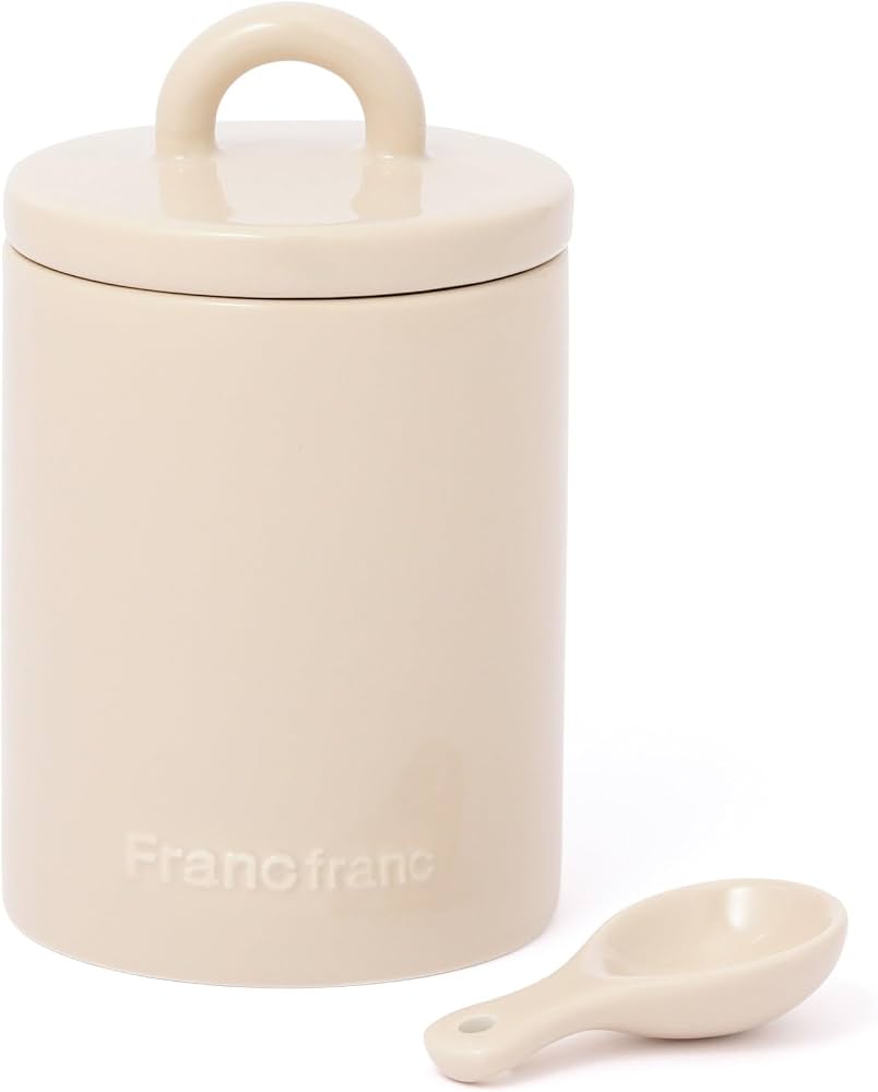 キャニスター　透明　2個　Francfranc スプーン付 Amazon｜Francfranc フランフラン ロゴ キャニスター アイボリー