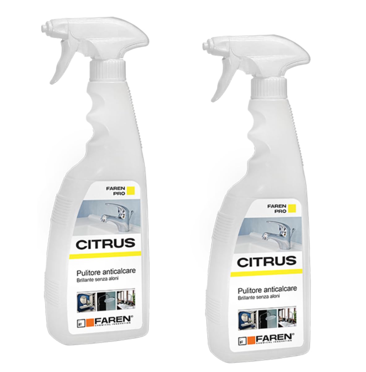 Promo 2 flacons 0,750 ml faren Citrus Désincrustant Détartrant antibuée douche robinetterie