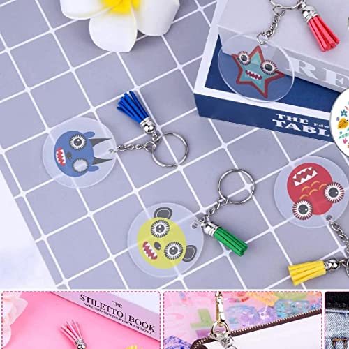 Image of Anistuff Clear Round Acrylic Keychain Blanks - 3mm Transparent Circle Discs for Crafting and Vinyl