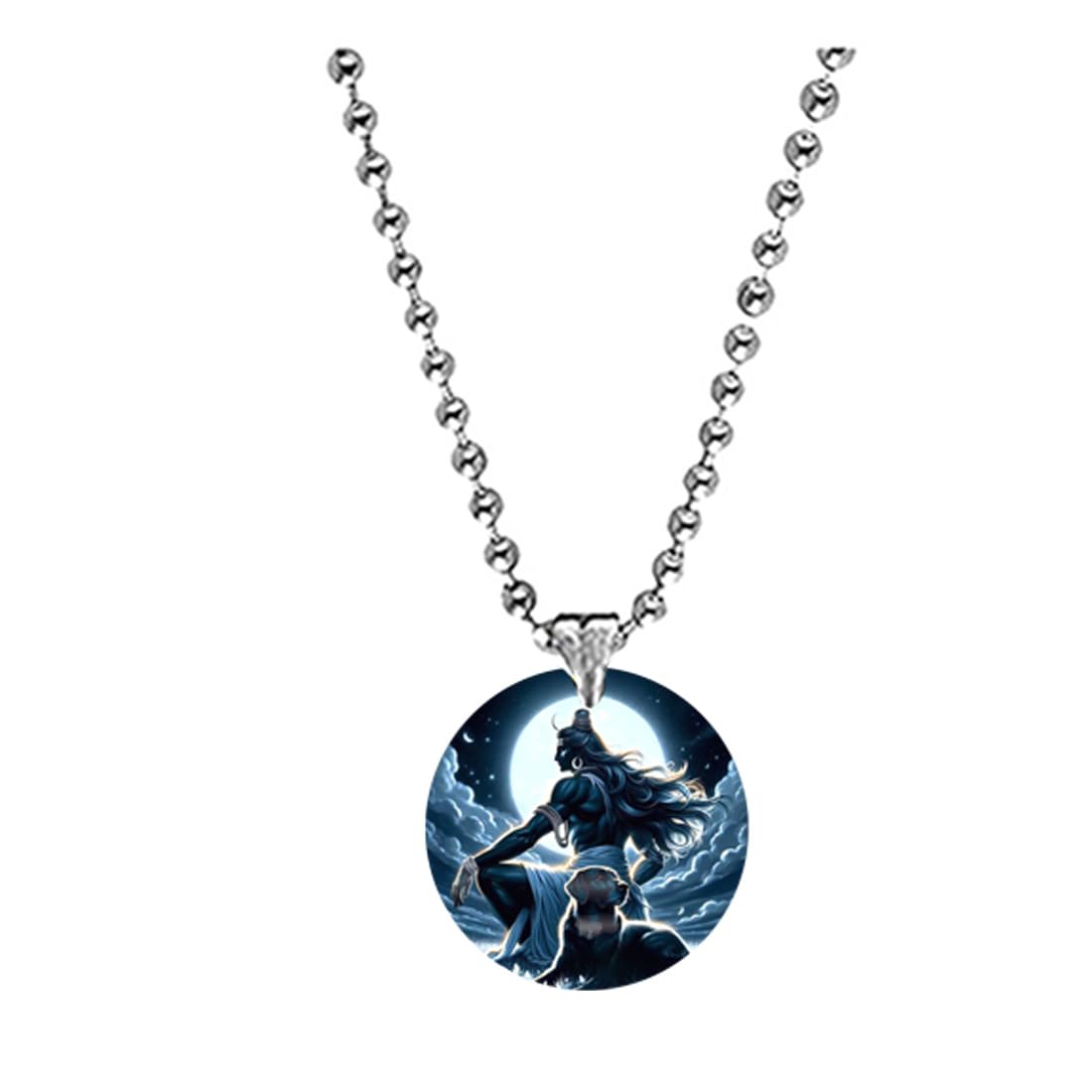 Abhiora FashionHindu Lord Kaal Bhairav Rudra Bead Chain Grey Acrylic Pendant for Men Women | Religious Spiritual Symbolic Charm for Gifting and Personal Styling-image-28