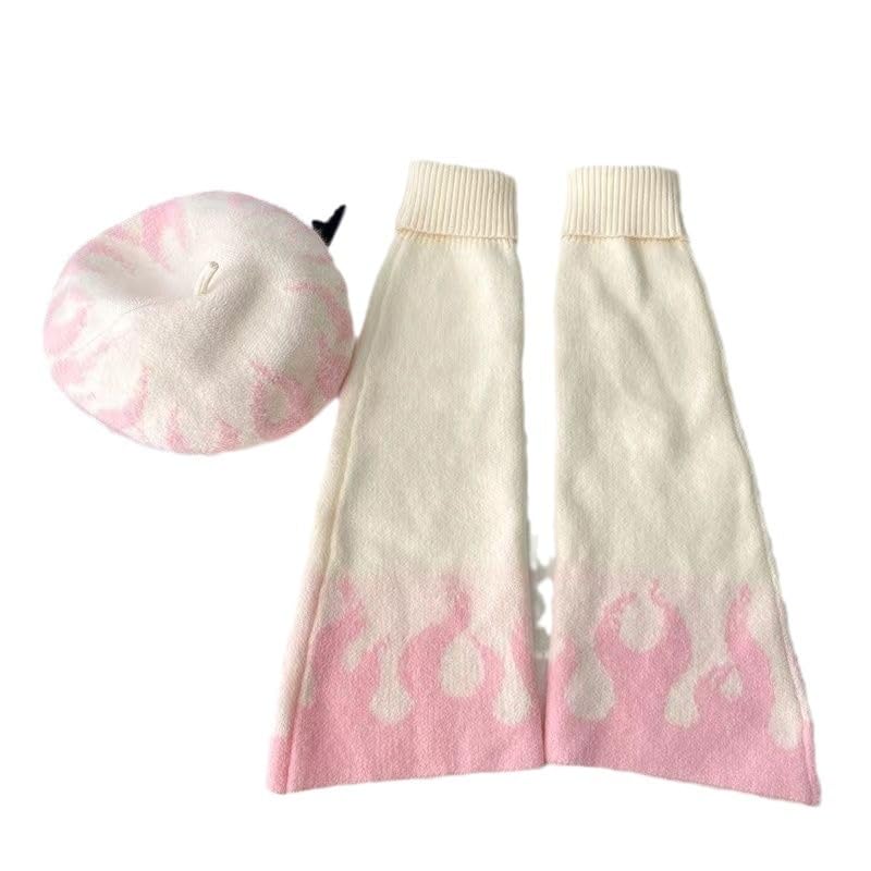 Image of WODECASA Girls Kawaii Leg Warmers Knitted Flared Leg Sleeves Goth Crochet Baggy Cuff Ankle Heap Socks