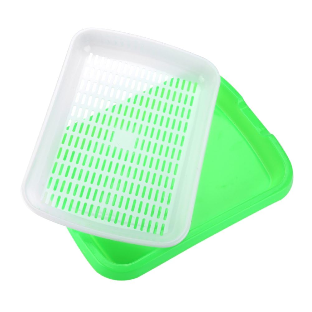 Sprouter Tray with Drain Holes Nursery Tray Seed Germination Propagation Trays Healthy Wheatgrass Microgreens Growing Trays Grower Storage Sprouting Tray for Home Office Gardening-picture-16