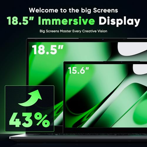 Image of 18.5 inch FHD Laptop Computer, 16GB RAM 1TB SSD, Dual-Core m3-8100Y up to 3.4GHz, HDMI,RJ45,Large Screen Win11 Laptop for Student, Home Business, Multitasking & Entertainment