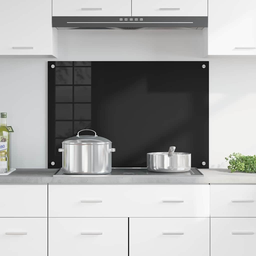 Generisch Küchenrückwand Schwarz 90 x 60 cm Gehärtetes Glas,Heim & Garten,Küche & Esszimmer,Küchenhelfer & -utensilien,42018040