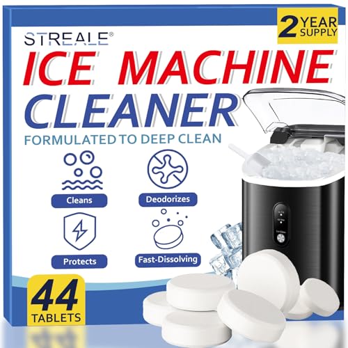 Image of Ice Machine Cleaner Maker and Descaler -44 Ice Maker Cleaner Tablets Compatible with All Major Brands, Nickel Safe Descaler Countertop Portable Commercial Icemaker Cleaning Solution