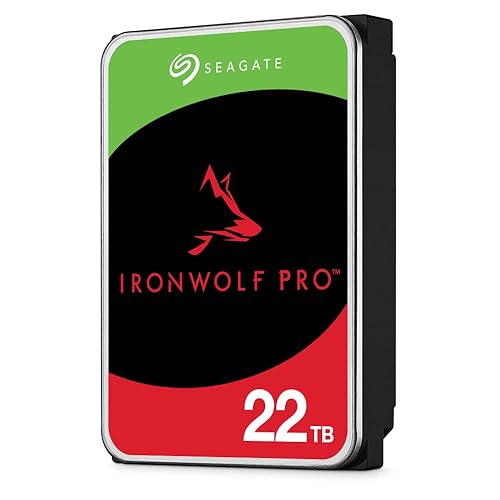 Seagate IronWolf Pro, 22 to, Disque Dur d'entreprise Interne NAS HDD – CMR, 3,5”, SATA 6 Gbits/s, 7 200 TR/Min, 256 Mo de mémoire Cache, Rescue Services (ST22000NT001) - IronWolf Pro - 22TB