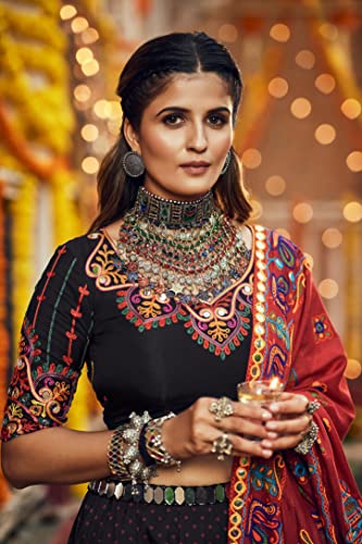 Aches Women's Maslin Cotton Navratri Collection Dandiya Raas Lehenga Choli With Dupatta - Image 4