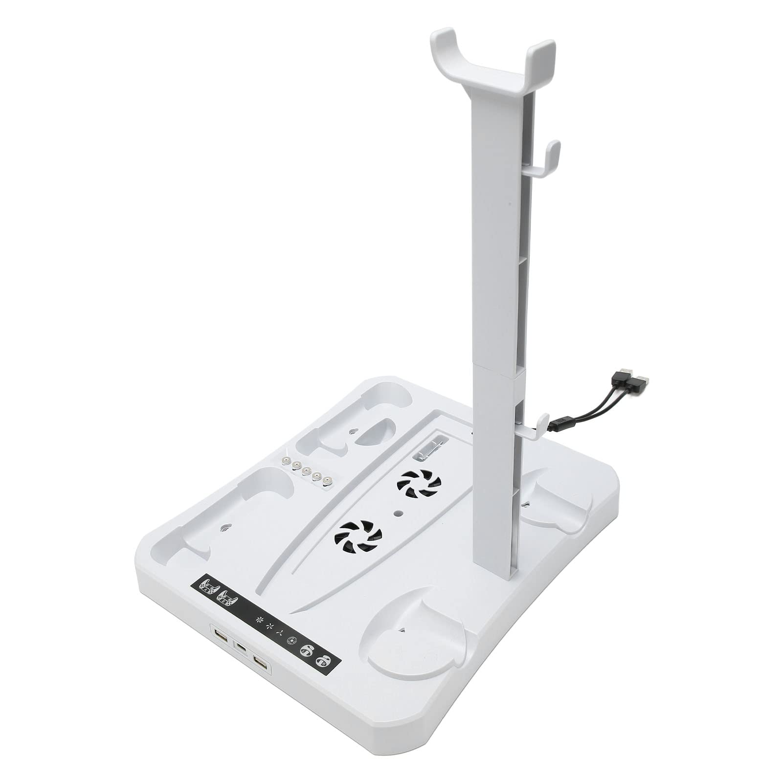 Goshyda Stazione di Ricarica Controller Multifunzione Supporto di Raffreddamento con Staffa Rimovibile per e VR2, Dock di Ricarica Doppio con 2 Ventole di Raffreddamento e Indicatori LED, Supporto per
