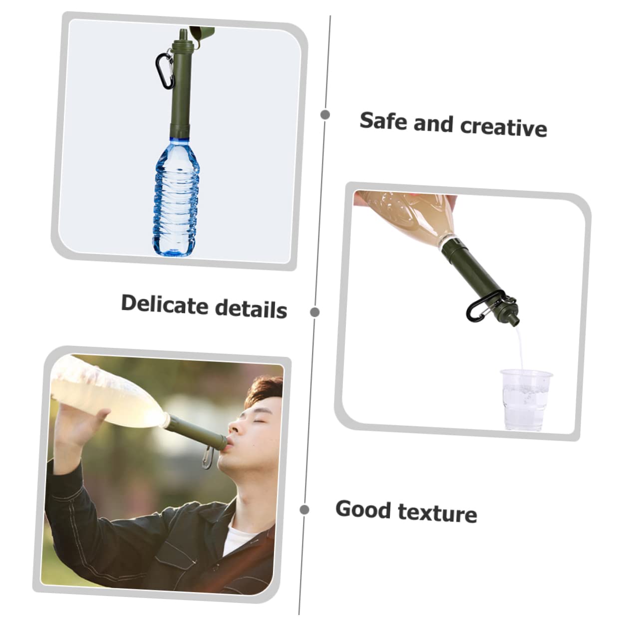 Sosoport 3pièces Filtre à Eau Portable Pour Camping Purificateur Compact Et Léger Équipé Une Filtrante Pour Accès Facile à Eau Potable Extérieur