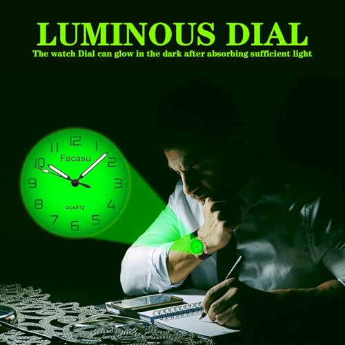 Analog Watch for Girls Ladies Women,Waterproof Simple Casual Luminous Dial Quartz Watch with Comfortable Soft Strap Easy to Read for Teen Girls Student Ages 12+(Black)3