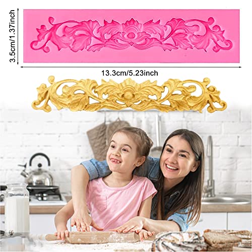 Lovesmile PXS-080 Silicone Fondant Moulds, Pack of 5 Silicone Moulds, Relief Silicone Moulds, 3D Baking Moulds - Image 4