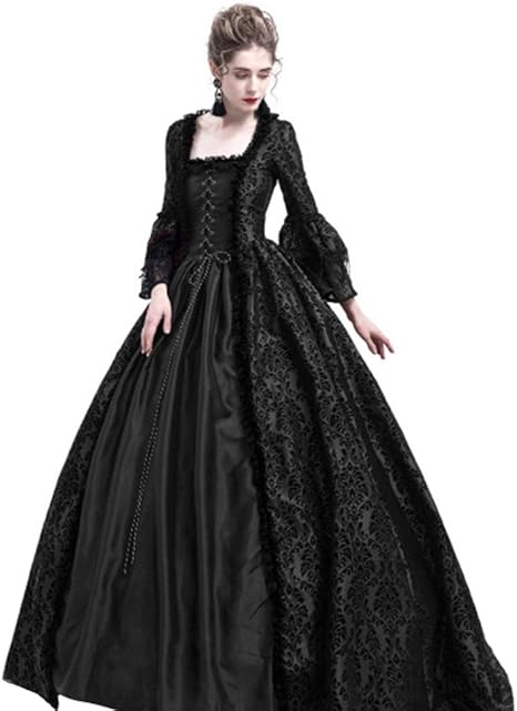 Amazon クラシカル ゴスロリ ロリータ クラシカル ワンピース Victorianワンピ ゴシック フリル 可愛い かわいい ハロウィン 大きいサイズ ワンピ 甘ロリ ロリィタ ドレス スカート コスプレ フリル コスチューム 衣装 選べるサイズ 高貴な気質 スリム ウエスト レース