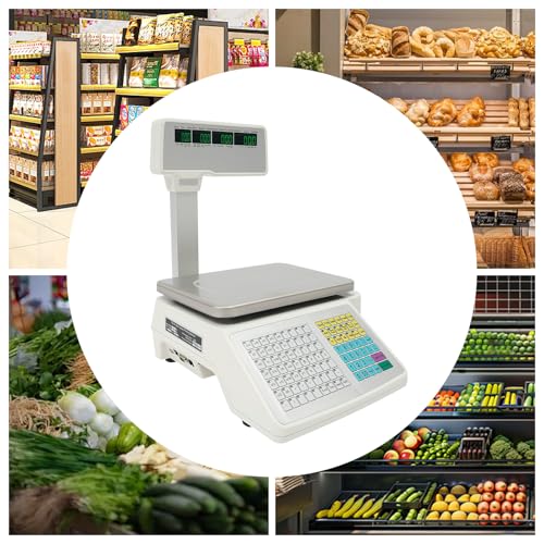 Báscula digital comercial con teclado y pantalla doble miniatura 4