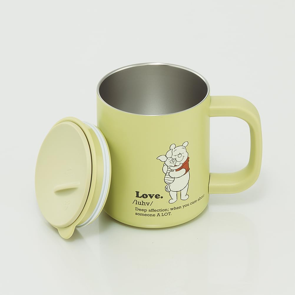 Skater STMG4N-A Hot and Cold Insulated Stainless Steel Mug with Lid Vacuum Insulated Double Wall Construction, Disney Winnie the Pooh, Mute Color, 11.2 fl oz (330 ml)