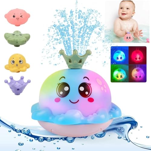 Image of Happy Hues Octopus Bath Toys for Babies &Toddlers- Mold-Free Wall Mount Waterfall Bath Toys
