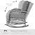 VONZOY Patio Furniture Set 3 Pieces, Wicker Outdoor Rocking Bistro Set with Thick Cushions, Outdoor Rocker Chairs and Coffee Table for Porch, Backyard or Garden (Grey)