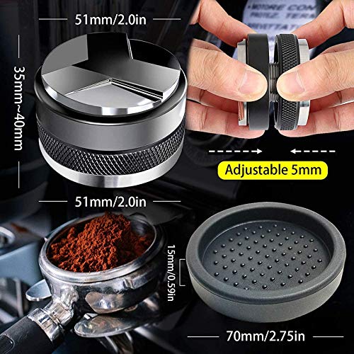SNOWINSPRING - Dispensador de café y pilón 51 mm, 51 mm para portafiltro Dedica con alfombrilla de silicona y… - Imagen 3